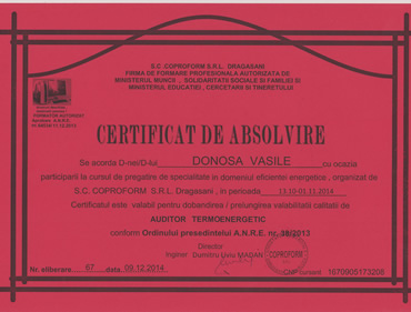 Certificare auditor termoenergetic